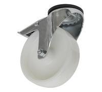 Sealey 125mm Castor Wheel Bolt Hole Swivel With Total Lock White Scw4125Sbl