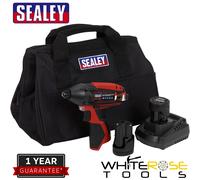 Sealey 12V Cordless 1/4" Hex Impact Driver Kit 80Nm 1.5Ah Battteries Charger Bag