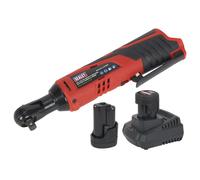 Sealey 12V SV12 Series 3/8"Sq Drive Ratchet Wrench Kit - 2 Batteries CP1202KIT, Red/Black