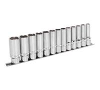 Sealey Ak2745 Socket Set 13Pc 1/2In Sq Drive Deep Lock-On? 6Pt Metric