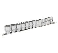 Sealey AK2742 13pc Sockets with Lock-On™ technology 1/2" Dr 10mm - 24mm on Rail