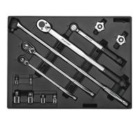 Sealey TBT32 13pc Ratchet, Torque Wrench, Breaker Bar & Socket Adaptor Set with Tool Tray