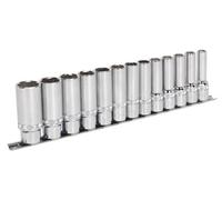 Sealey 13 Pieces 1/2" Square Drive Deep Lock-On 6 Point Metric Socket Set Ak2745