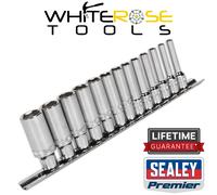 Sealey 13pc 1/4" Dr Deep Lock On Socket Set 4-14mm up to 85% Rounded Nuts AK2747