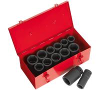 Sealey 14 Piece 3/4" Drive Deep Hexagon Impact Socket Set Metric and Imperial