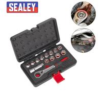 Sealey Socket Set 14pc Go-Through Low Profile Metric Ratchet Extension AK6926