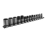 Sealey AK618B 14pc 1/4", 3/8" & 1/2"Sq Drive TRX-Star* Socket Set - E4-E24 - Black Series
