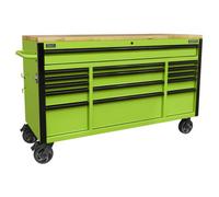 Sealey 15 Drawer Mobile Trolley With Wooden Worktop 1549mm Ap6115Be