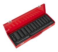 Sealey 15 Piece 1/2" Drive Deep WallDrive Impact Socket Set Metric