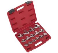 Crow's Foot Open-End Spanner Set 15pc 3/8"Sq Drive Metric