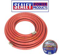 Sealey 15m/49ft Compressor Air Line Rubber Hose, 8mm Ø, 1/4" BSP Unions, AHC15