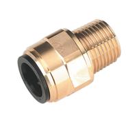 Sealey 15mm X 1/2" Bspt Brass Straight Adaptor Pipe Od - Diameter 15mm Cas15Bsa