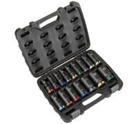 Sealey 16 Piece 1/2" Drive Deep Lock On Impact Socket Set 1/2"