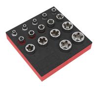 Sealey TRX-P* EPR Socket Set 1/4", 3/8" & 1/2" Sq Drive 16pc with EVA Tray- SX096