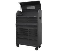 Sealey 17 Drawer Roller Cabinet and Integrated Power Strip Black