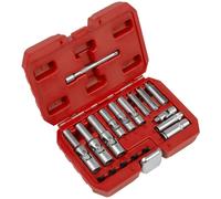 Sealey Glow Plug Socket Set 18pc 1/4in Sq and 3/8in Sq Drive