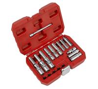 Sealey Glow Plug Socket Set 18pc 1/4in Sq and 3/8in Sq Drive