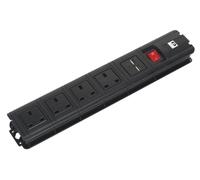 Sealey Extension Cable 2.6m 4x 230V + 2x USB Sockets - Black
