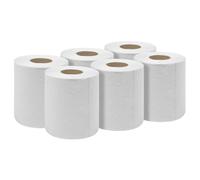 Sealey 2-Ply Embossed White Paper Roll 60M - Pack Of 6