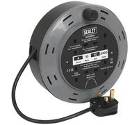 Sealey BCR10B Cassette Type Cable Reel 10M 4 X 230V 1.00Mm² Thermal Trip