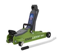 Sealey 2 Tonne Trolley Jack, Car Jack, Low Profile Short Chassis - High Visibility Green - 1020LEHV