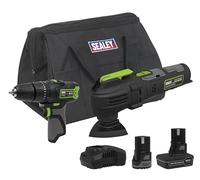 Sealey 10.8v Cordless Combi Drill and Multi Tool Kit 1 x 2ah & 1 x 4ah Li-ion Charger Bag