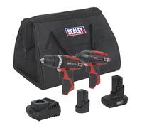 Sealey 2 x 12V SV12 Series Cordless Power Tool Combo Kit 2 Batts CP1200COMBO6