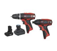 Sealey 12V 1X3Ah 1X1.5Ah Combi Drill Impact Driver Twin Kit Cp1200Combo6