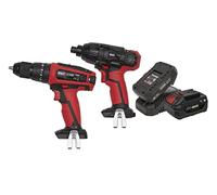 Sealey CP20VDDCOMBO 20V Cordless 13mm Hammer Drill/1/2"Sq Drive Impact Wrench Combo Kit