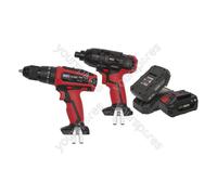 Sealey 2 x SV20 Series Cordless Power Tool Kit 20V - 2 Batteries