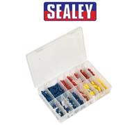 Sealey 200 ASSORTED Insulated Electrical Wire Terminal Crimp Connectors AB038MT