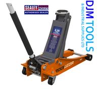 Sealey 2001Leor Trolley Jack 2Tonne Low Entry Rocket Lift Orange