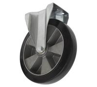 Sealey Heavy Duty Rubber Fixed Plate Castor Wheel 200mm