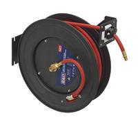 Sealey 20m Retractable Air Hose Metal Reel Ø10mm ID Rubber Hose - SA85