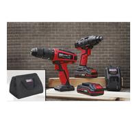 Sealey CP20VDDCOMBO 20V Cordless 13mm Hammer Drill/1/2"Sq Drive Impact Wrench Combo Kit
