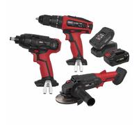 Sealey 20V 3 Piece Cordless Combo Tool Kit 1 x 2Ah 4Ah Batteries Charger Bag