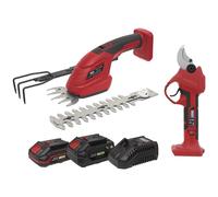 Sealey 20v SV20 2 Piece Cordless Garden Power Tool Kit 1 x 2ah & 1 x 4ah Li-ion Battery Charger