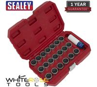 Sealey 21pc Locking Wheel Nut Key Set BMW Garage Storage Case