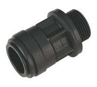 Sealey CAS22SA Straight Adaptor 22Mm 3/4inBsp Pack Of 2 (John Guest Speedfit® - Pm012216E)
