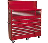 Sealey 23 Drawer Wide Tool Roller Cabinet Mid Box and Top Chest Combo