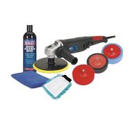 Sealey 240V 1100W 180mm Pro Electric Polisher Kit With Side Handle Cpk03