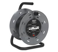 Sealey 25M Cable Reel Extension With Thermal Trip 4 X 230V Sockets 3-Pin Bcr25