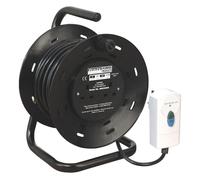 Sealey Cable Reel 25m 4 x 230V 1.25mm Thermal Trip with RCD Plug BCR25RCD