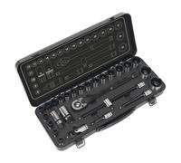 Sealey Premier Black Socket Set 1/2"Sq Drive 28pc