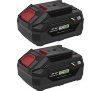 Sealey 2x 4.0Ah Battery Twinpack Power 20V Rechargeable LED Battery Indicator