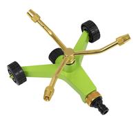 Sealey 3-Arm Brass Sprinkler with Metal Wheeled Base