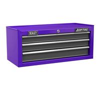 Sealey 3 Drawer Mid Tool Chest Purple / grey