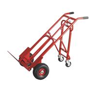 Sealey 3-in-1 Heavy Duty Sack Truck with Pneumatic Wheels - 250kg Capacity | Convertible Hand Trolley with Strong Tubular Steel Frame | Hand Truck - Ideal for Heavy Lifting & Transport (Red)
