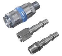 Sealey 3 Piece 1/4" BSP Air Tool Coupling Kit 1/4" BSP Pack of 3