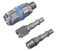 Sealey 3 Piece 1/4" BSP Air Tool Coupling Kit 1/4" BSP Pack of 3